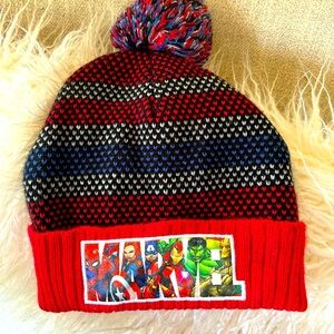 NWOT Marvel knit beanie, youth one size fits most.